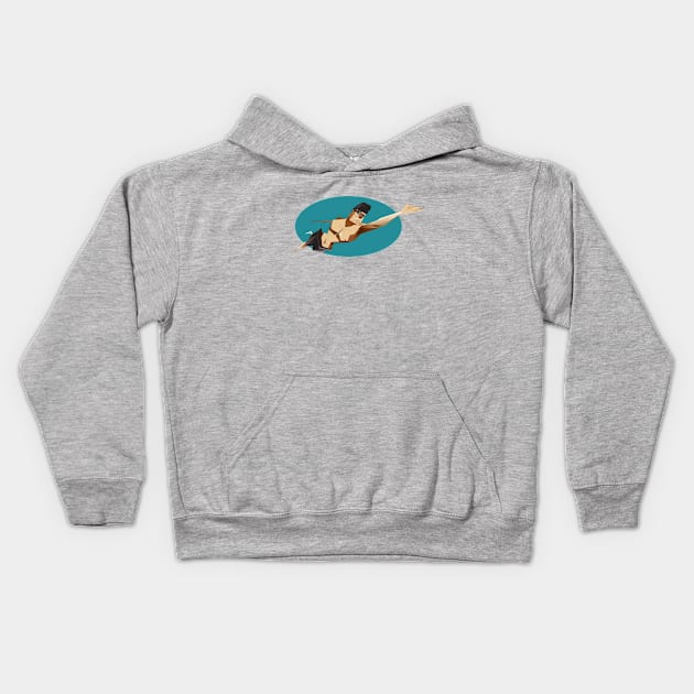 Swimmer Kids Hoodie by Emre Karacan